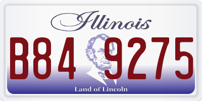 IL license plate B849275