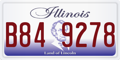 IL license plate B849278