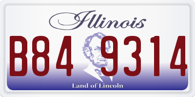 IL license plate B849314