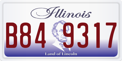 IL license plate B849317