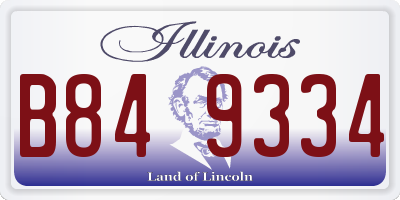 IL license plate B849334