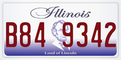 IL license plate B849342