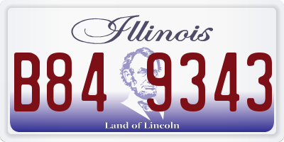 IL license plate B849343
