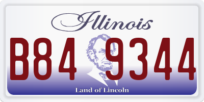 IL license plate B849344
