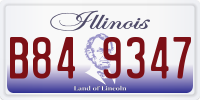 IL license plate B849347