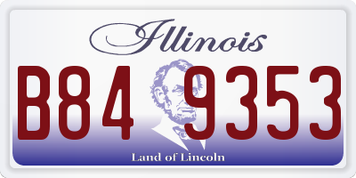 IL license plate B849353
