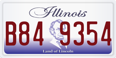 IL license plate B849354