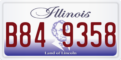 IL license plate B849358