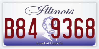 IL license plate B849368