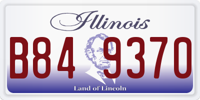 IL license plate B849370