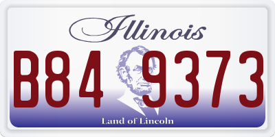 IL license plate B849373