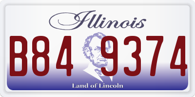 IL license plate B849374