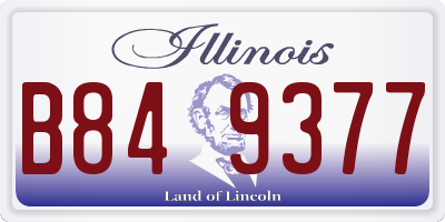 IL license plate B849377