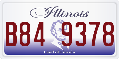 IL license plate B849378