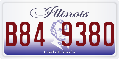 IL license plate B849380