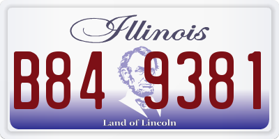 IL license plate B849381