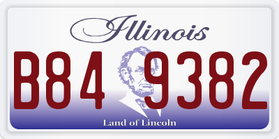 IL license plate B849382