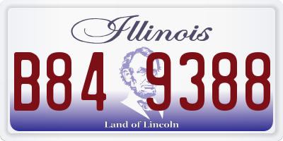IL license plate B849388