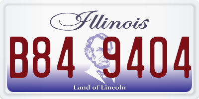 IL license plate B849404