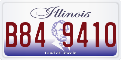 IL license plate B849410