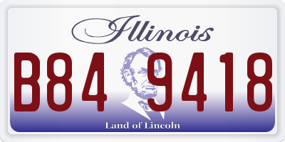 IL license plate B849418