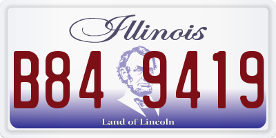 IL license plate B849419