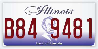 IL license plate B849481