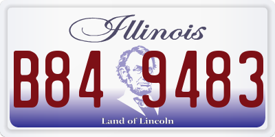IL license plate B849483