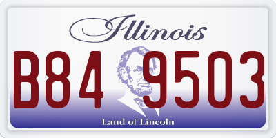 IL license plate B849503