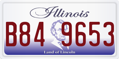 IL license plate B849653
