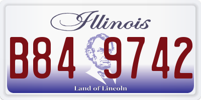 IL license plate B849742