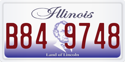 IL license plate B849748
