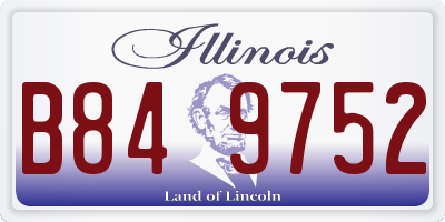 IL license plate B849752