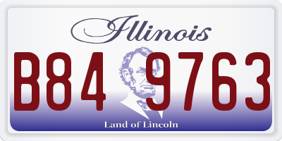 IL license plate B849763