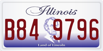 IL license plate B849796