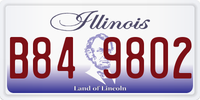 IL license plate B849802