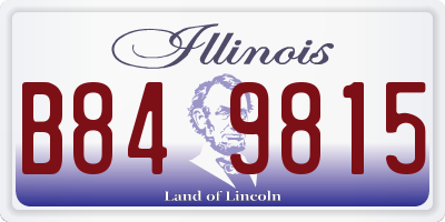 IL license plate B849815