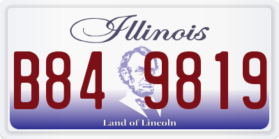 IL license plate B849819