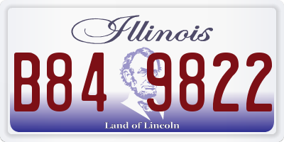 IL license plate B849822