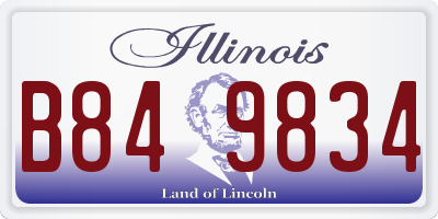 IL license plate B849834