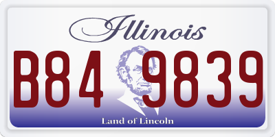 IL license plate B849839