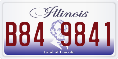 IL license plate B849841