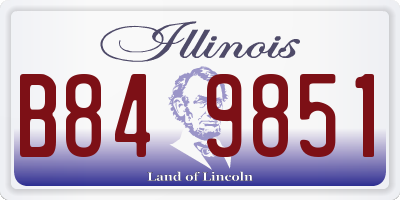 IL license plate B849851