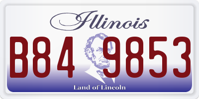 IL license plate B849853