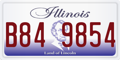 IL license plate B849854