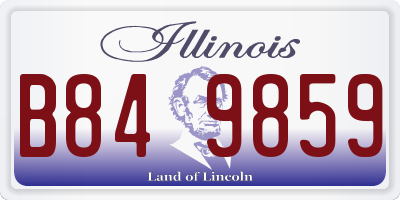 IL license plate B849859