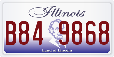 IL license plate B849868