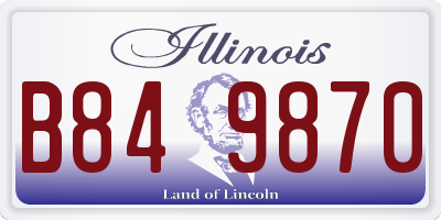 IL license plate B849870