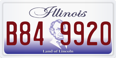 IL license plate B849920