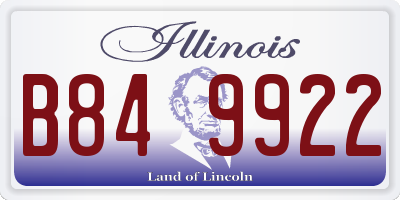IL license plate B849922
